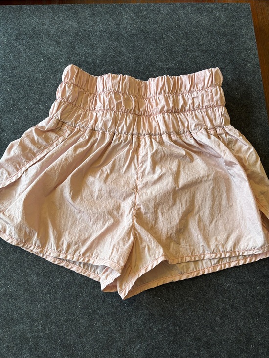 Free People Pants - High-Waist Pink Women's Shorts with Smocked Waistband from Free People